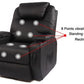 Recliner Lift Heat Massage Armchair Sofa Leather 2 Motor Chair Black