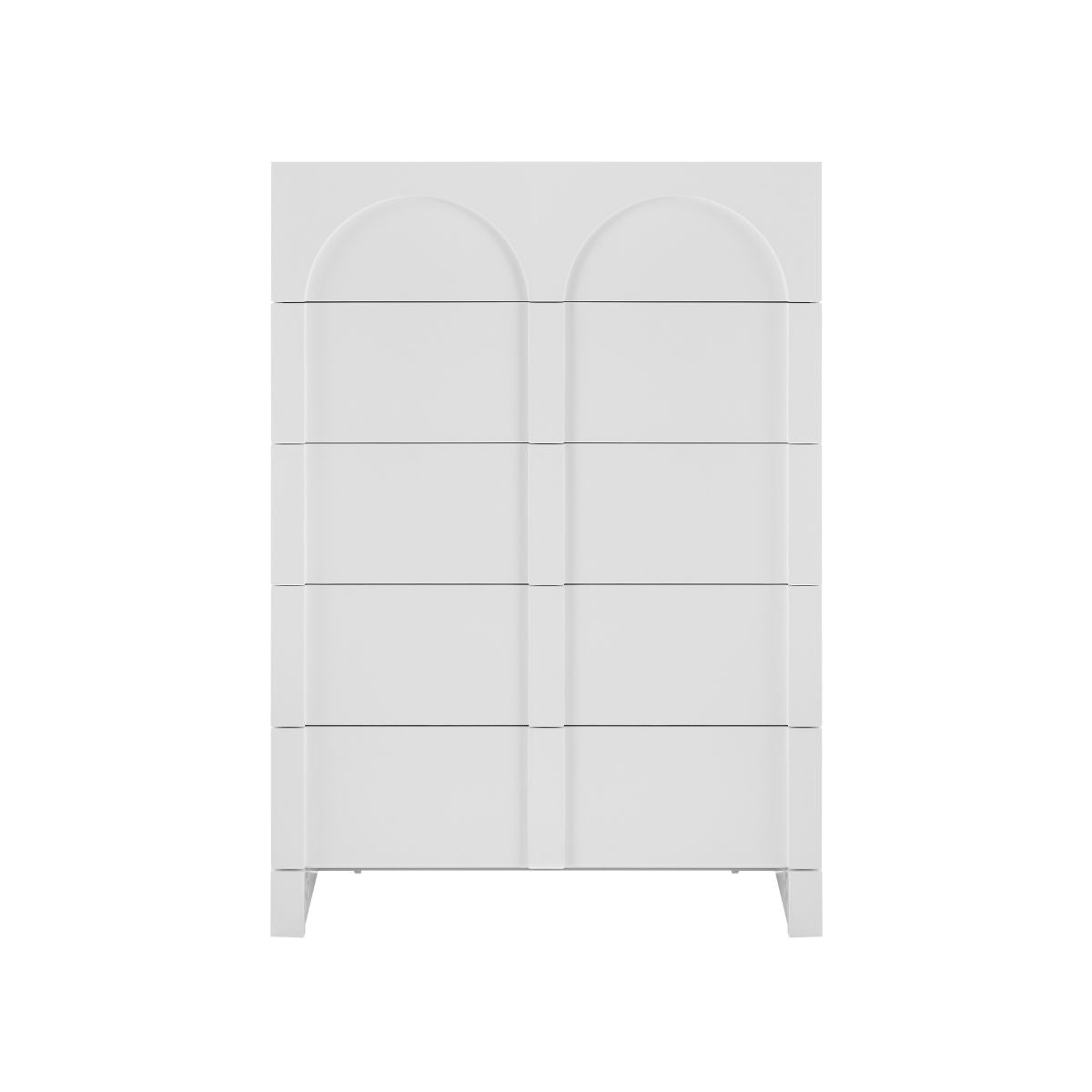 Dome White 5 Chest of Drawers