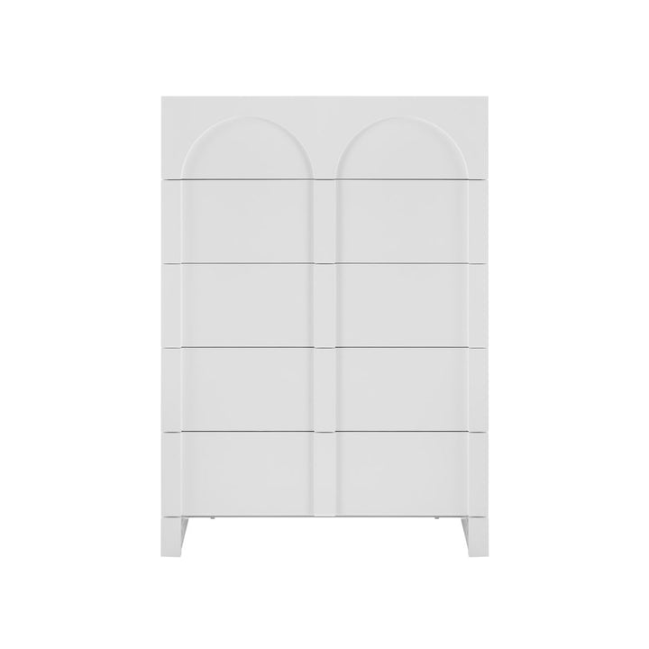 Dome White 5 Chest of Drawers