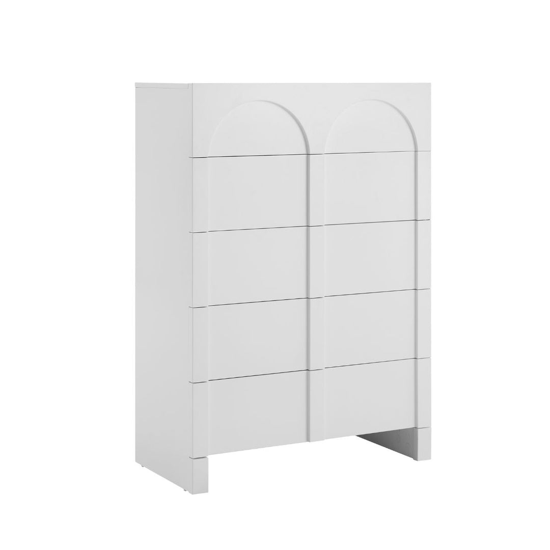 Dome White 5 Chest of Drawers