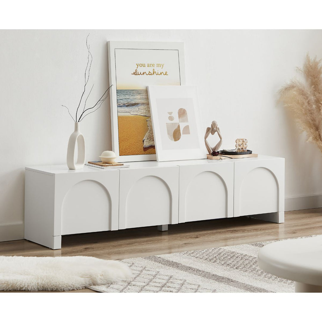 Dome White TV Unit