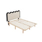 Cole White Boucle Fabric Bed Head - Double