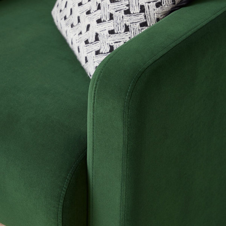 Lilah Modern Boucle Fabric Armchair - Basil Green