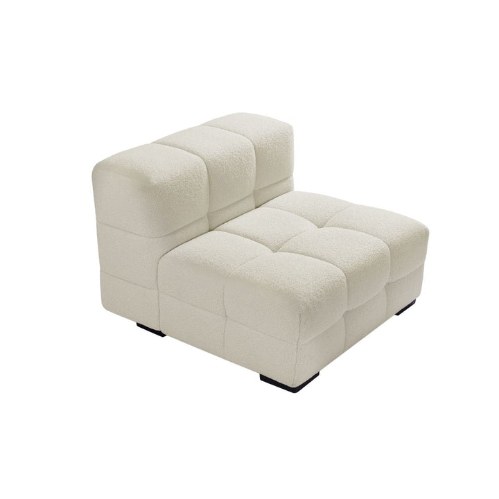 Travis White Boucle Fabric Armchair