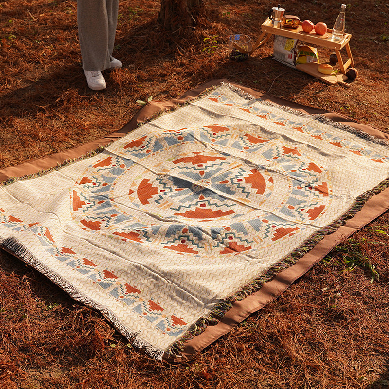 2pcs pack set 180*300cm Bohemian Picnic Blanket, Waterproof Camping Blanket, Outdoor Rug for Camping, Picnic, Beach