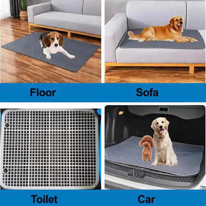 2 PCS Washable Waterproof Pet Pad -Non-Slip, Absorbent, Reusable Mat for Dogs and Cats  S(60*45CM)