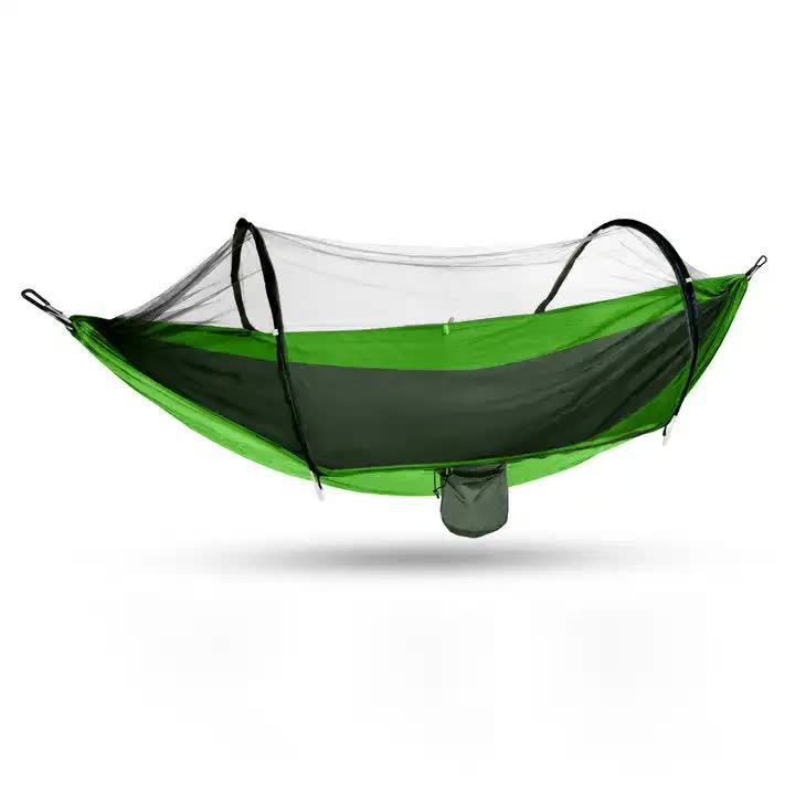 Outdoor Camping Hammock with Mosquito Net - Lightweight 260x140cm, Portable Travel & Hiking Gear Green