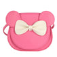 Adorable Bow Bear Crossbody Bag for Kids - Rose Red Small Shoulder Bag 13*13*5cm