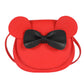 Adorable Bow Bear Crossbody Bag for Kids - Red Small Shoulder Bag 13*13*5cm