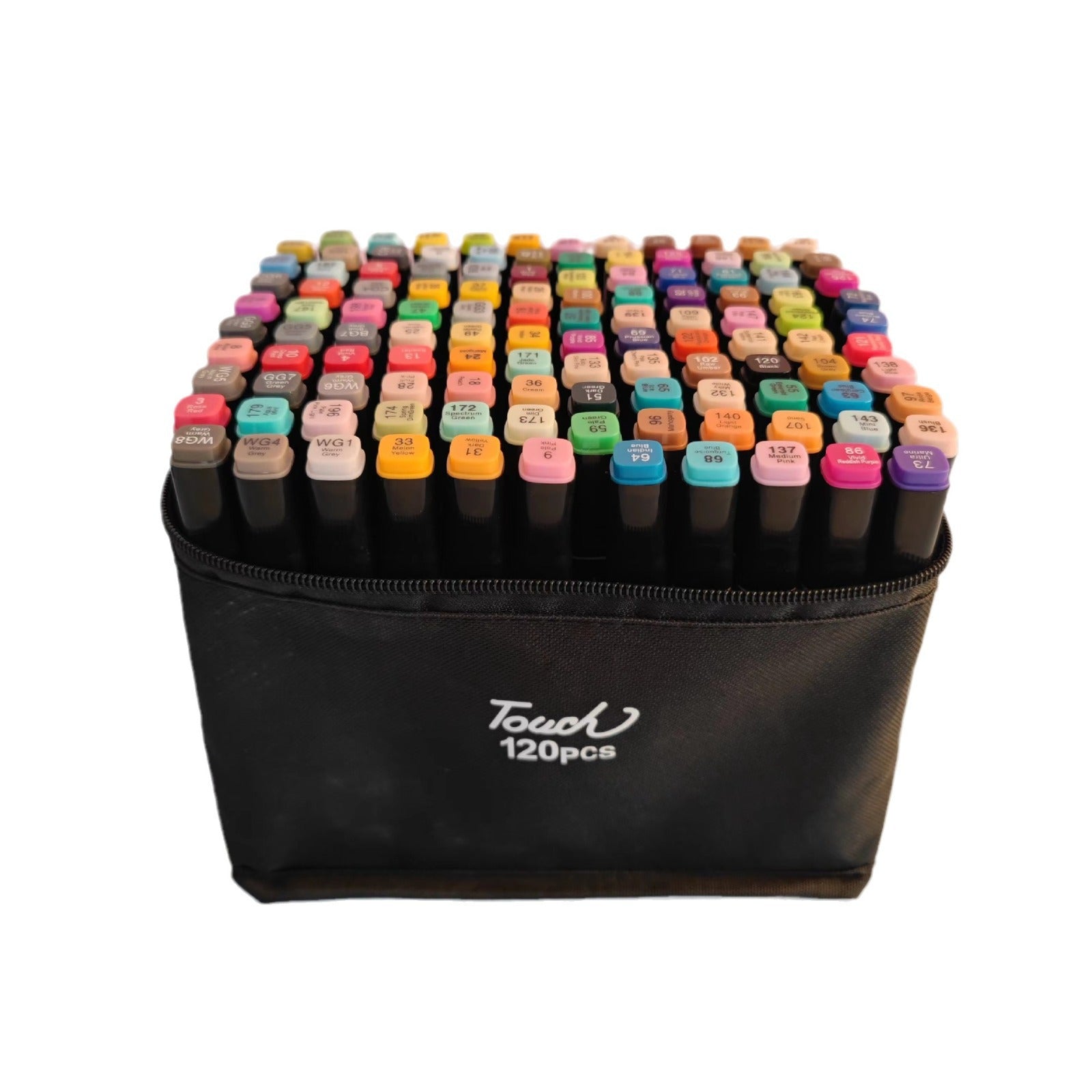 Professional Dual-Tip Marker Set - 120 Colors with Color-Coded Caps for Easy Identification