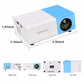 Mini Home Portable Cinema Projector - LED Compact Entertainment Projector for Movies & Gaming (White+blue)