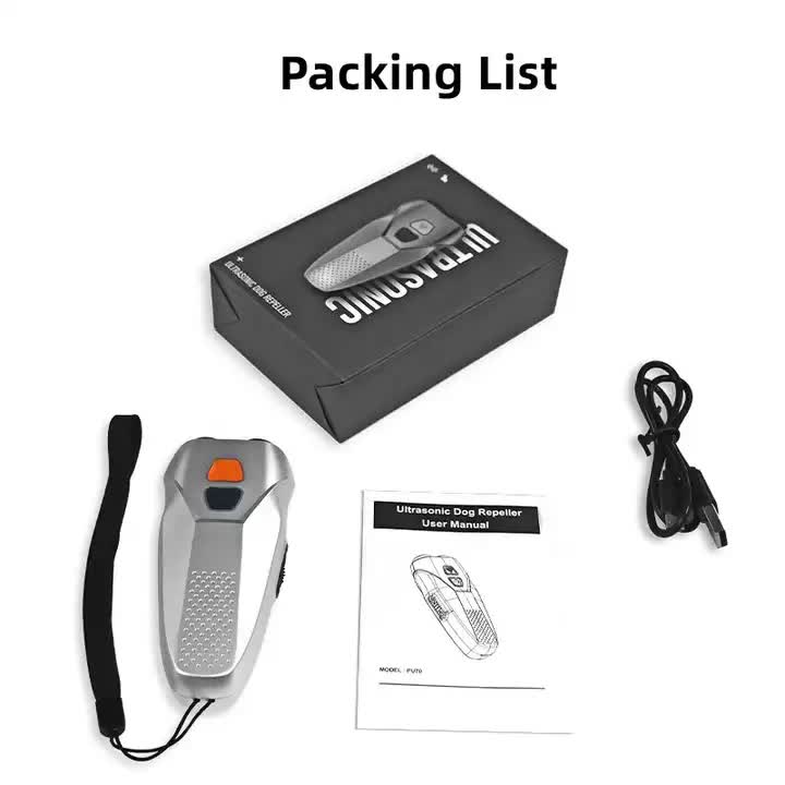 Black Handheld Ultrasonic Dog Trainer with Dual Mode | Training & Deterrent Device with LED Light