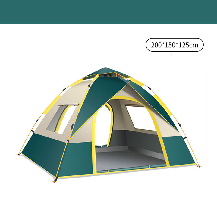 Dark Green 2 Person Lightweight Camping Tent (200*150*125cm) | UV Protection Silver Coated, Dual Doors & Windows