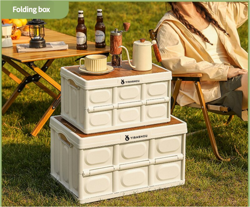 Collapsible White Outdoor Storage Box | Large Capacity, Foldable to 6cm, Durable Design