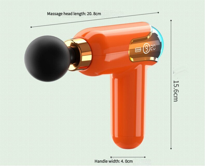 LC002 Green Portable Massage Gun - Deep Tissue Muscle Massager with 4 Heads and 9 Speed Settings