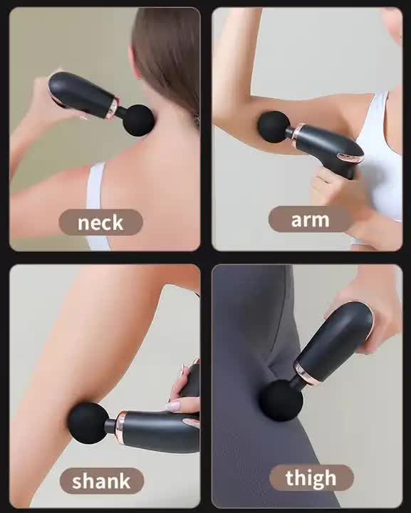 Pink Massage Gun - 6-Speed Deep Tissue Massager with 4 Professional Massage Heads