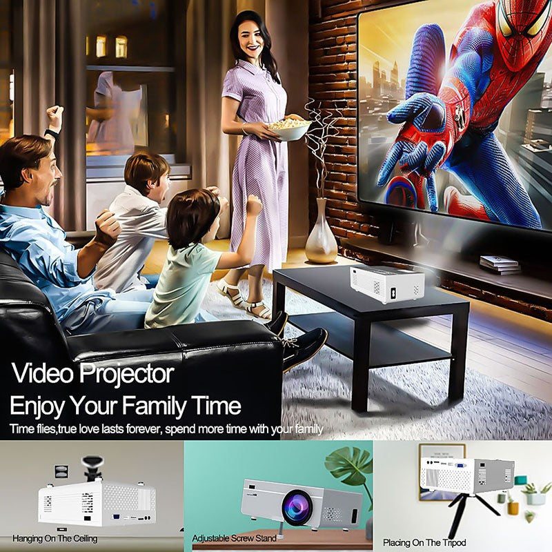 Portable Mini Projector with Multi-Interface Connectivity for Home Theater and Business Use with Wi-Fi Connectivity