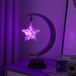 LED Multi-Shape Decorative Lights  Purple Star, Moon, Apple USB Night Lights with Handmade Hemp Rope, Warm Iron Craft, Perfect Birthday & Christmas Gift