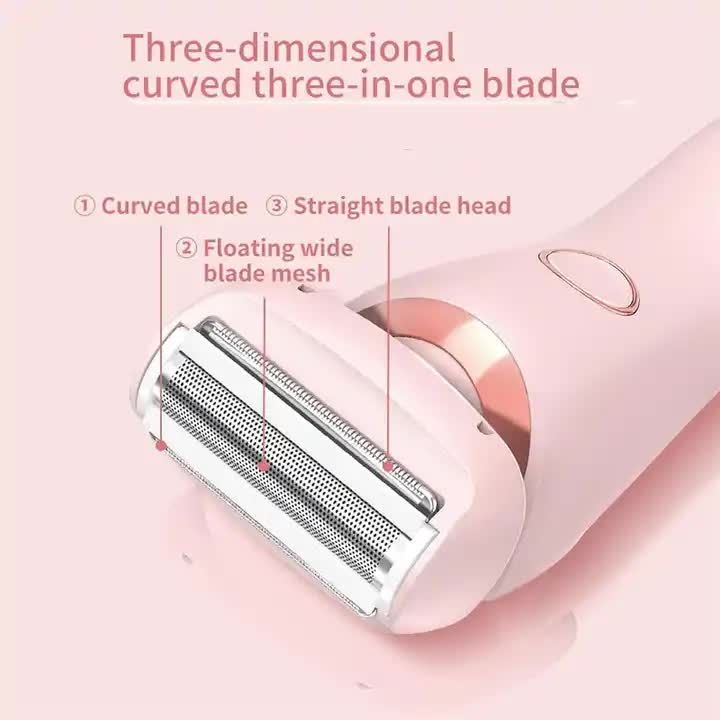 Pink 2-in-1 Electric Razor for Women - Multifunctional Rechargeable Hair Removal Shaver