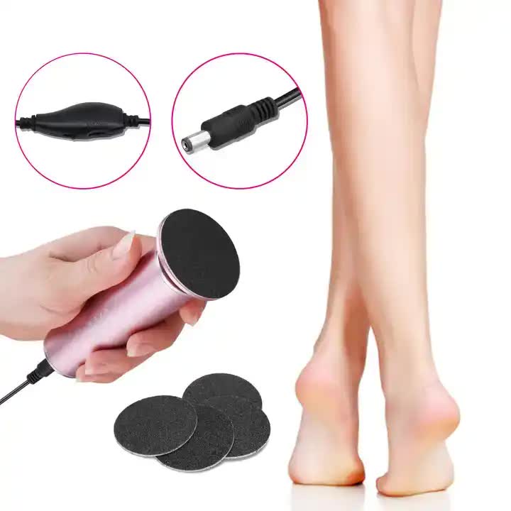 Pink Electric Foot Callus Remover - Portable Pedicure Tool for Smooth Feet