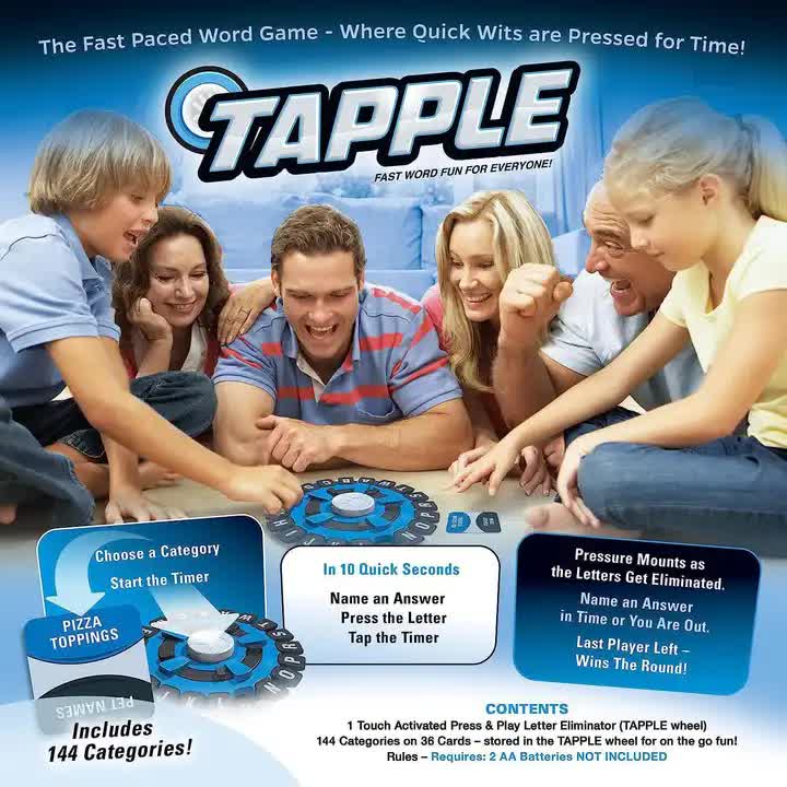 Tapple Alphabet Word Game for Kids and Adults - Fast-Paced Educational Family Board Game