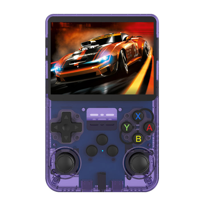 Purple Retro Portable Gaming Console with 128GB, 2 Memory Card - 3D Games, HD Display, and Dual Joysticks