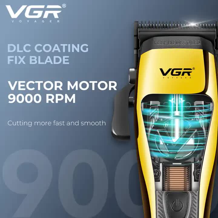 VGR Professional Hair Clipper Set - 9000 RPM Vector Motor, Rechargeable Cordless Grooming Kit with Accessories