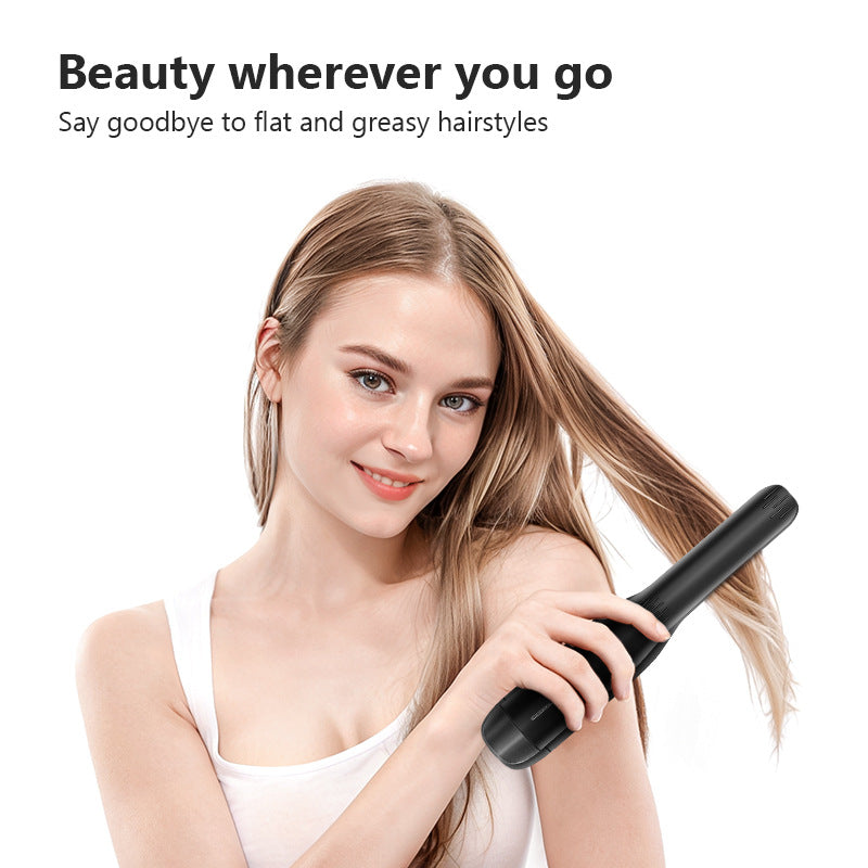 White Wireless USB Rechargeable 2-in-1 Curling Iron & Flat Iron - Portable Hair Straightener & Curler