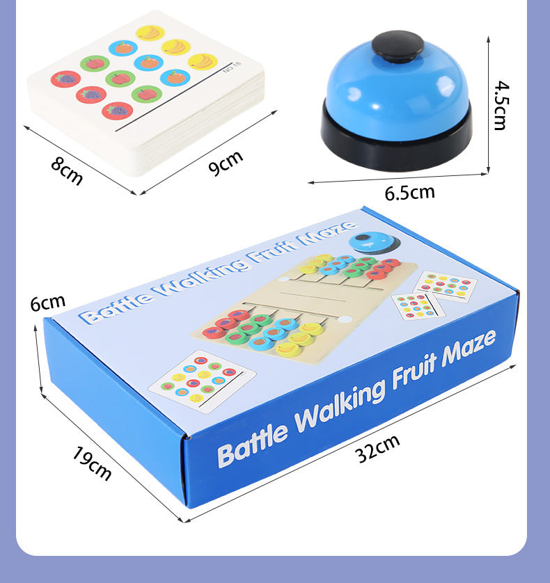 Children's Wooden CPCCE Interactive Fruit Recognition Two-Player Strategy Game - Fun Educational Toy for Preschoolers