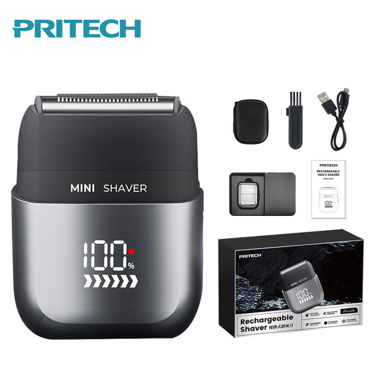 PRITECH Smart Portable Mini Electric Shaver - Digital Display, Model RSM-2289,  Blue