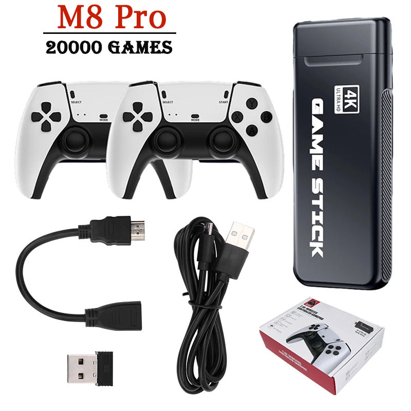 M8Pro HD TV Game Console – HDMI Retro Home Gaming System with Wireless Dual Joystick Controller, PS1 Arcade Games, 64GB + 20,000 Games (No Storage Card Included)