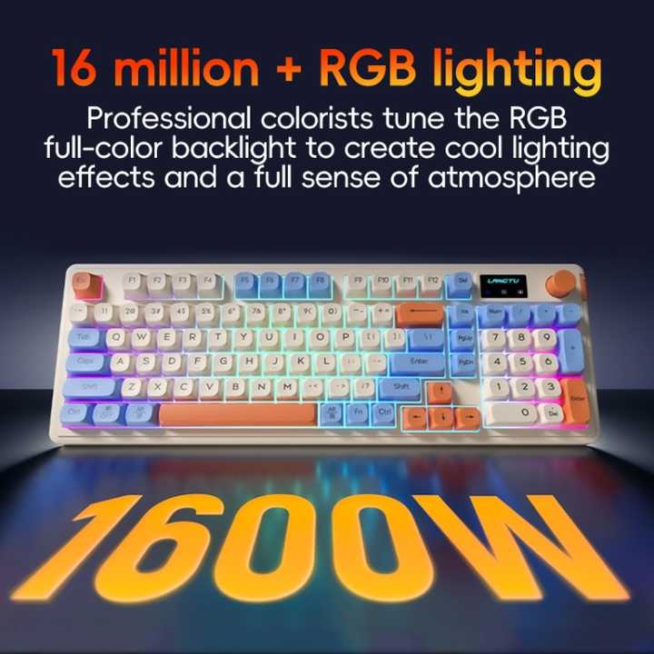 Green L98 High-Performance Triple Mode Keyboard - Wired, Wireless & Bluetooth RGB Gaming & Office Quiet Keyboard