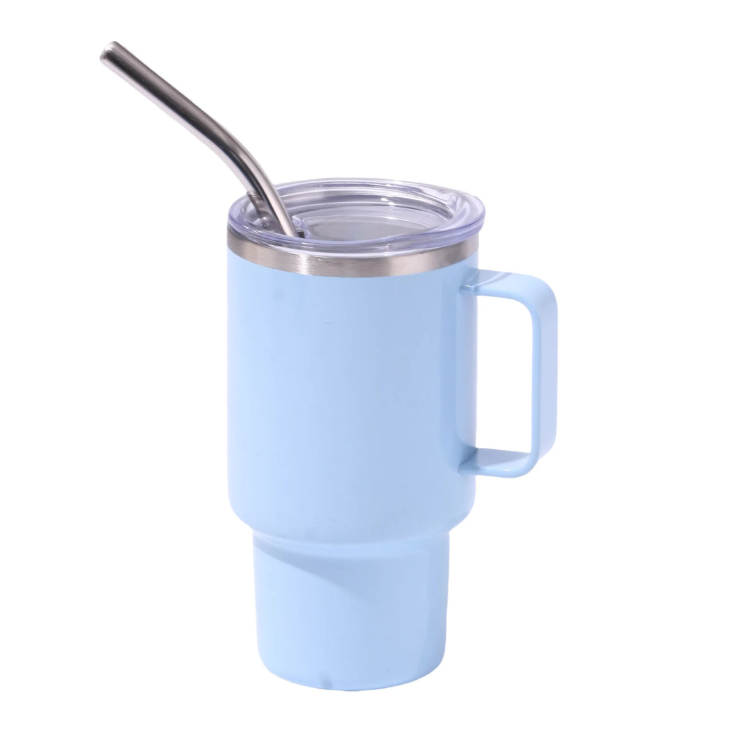 3oz Sky Blue Sublimation Mini Car Cup – 304 Stainless Steel Straw Beer Cup, Portable Insulated Whiskey Shot Glass, Perfect for On-the-Go Drinking