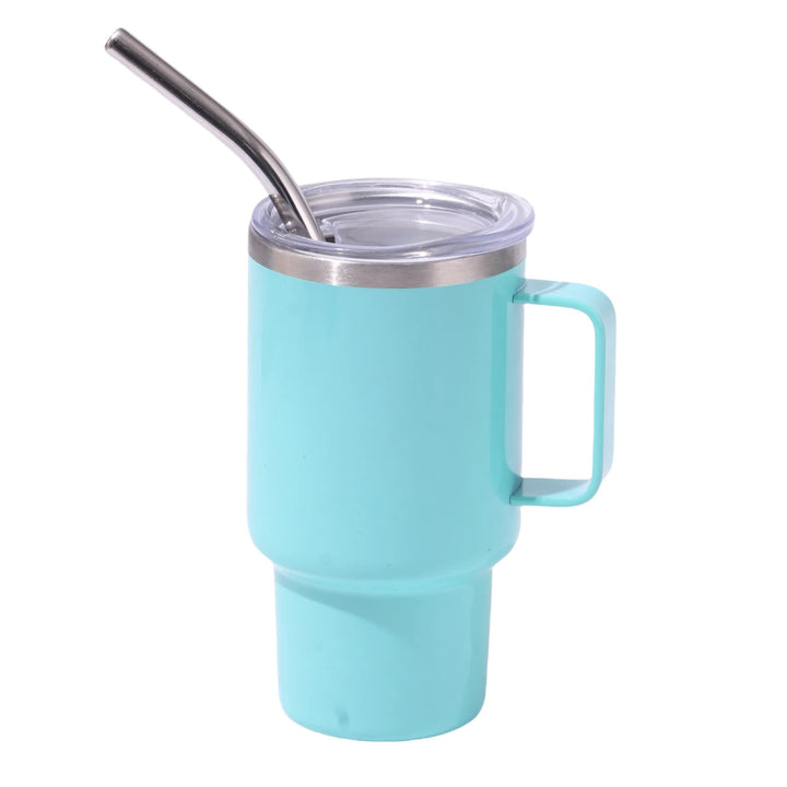 3oz Blue Sublimation Mini Car Cup - 304 Stainless Steel Straw Beer Cup, Portable Insulated Whiskey Shot Glass, Perfect for On-the-Go Drinking