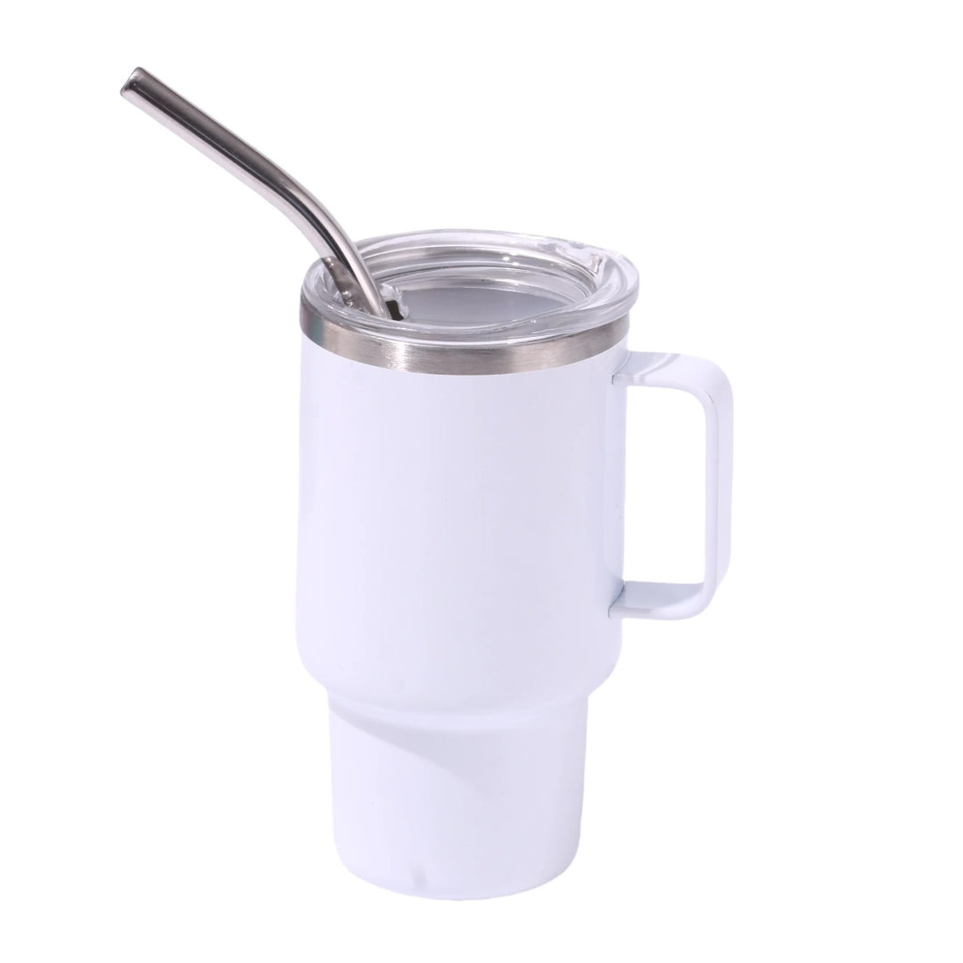 3oz White Sublimation Mini Car Cup - 304 Stainless Steel Straw Beer Cup, Portable Insulated Whiskey Shot Glass, Perfect for On-the-Go Drinking