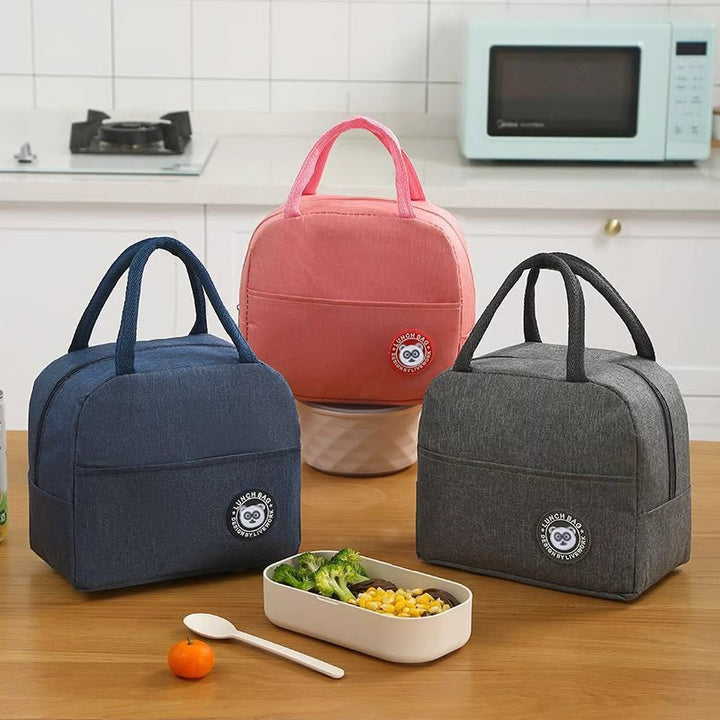 Black Insulated Lunch Bag - Waterproof, Oil-Proof Bento Bag for Students and Workers, Thickened Aluminum Foil Lunch Carrier