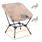 Beige Portable Lightweight Folding Beach Chair - Compact Fishing Chair with Square Legs for Outdoor Use