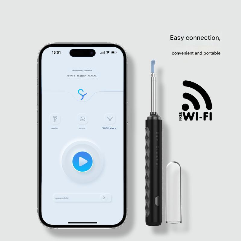 Navy Blue Smart Visual Ear Picker with HD WiFi Endoscope - Intelligent Ear Cleaning Tool with Real-Time Viewing