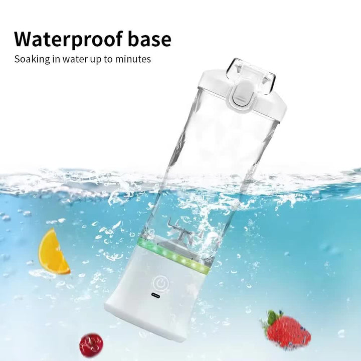 White 600ml Large Capacity Juicer Cup - Rechargeable Portable Multifunctional Ice Crushing & Fruit Blender