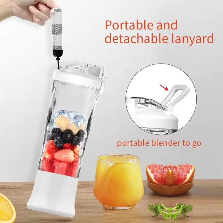 Green 600ml Large Capacity Juicer Cup - Rechargeable Portable Multifunctional Ice Crushing & Fruit Blender