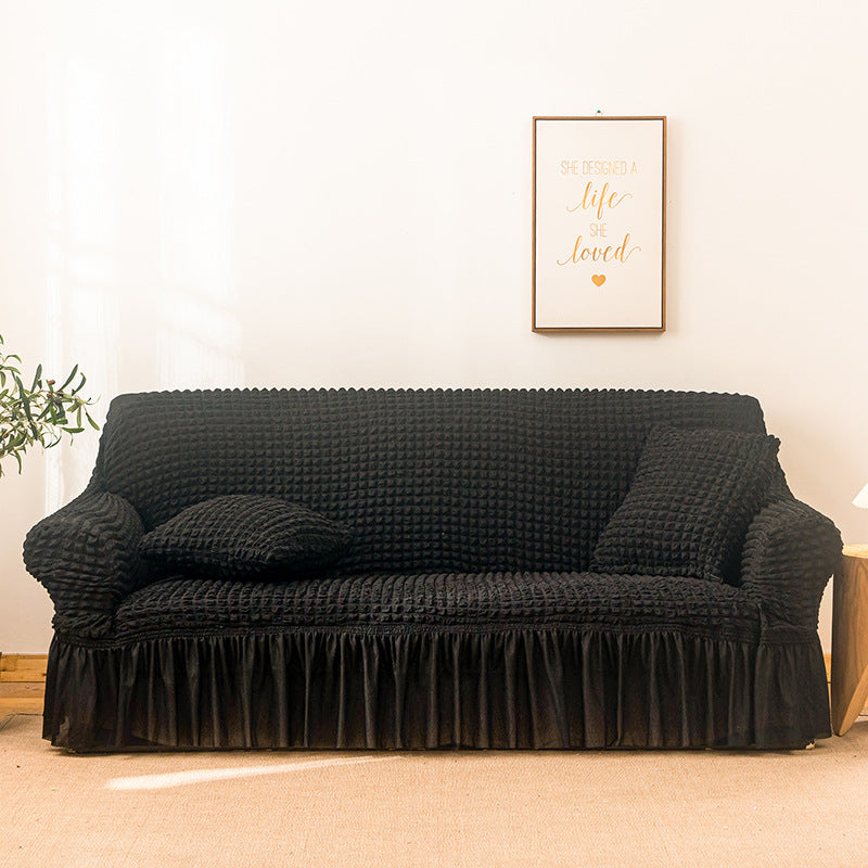 Elastic sofa cover black (235-300cm)