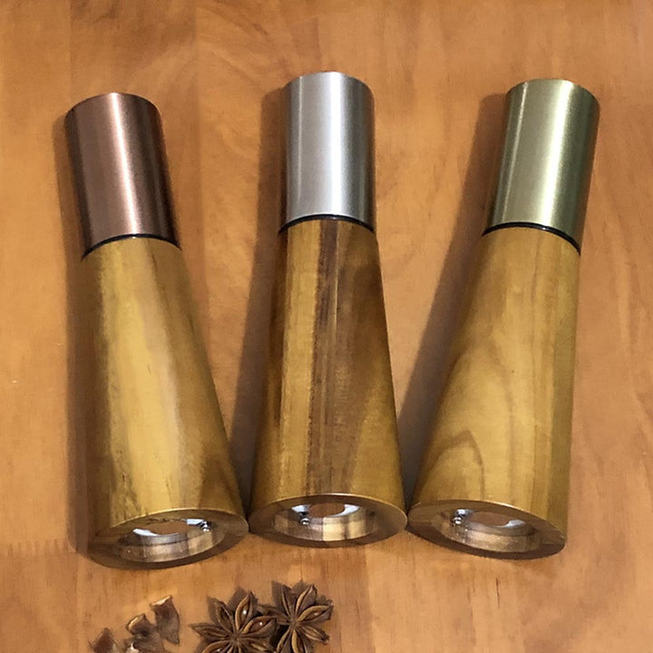 Natural Color Acacia Wood Pepper Grinder, Manual Multi-Purpose Spice Mill, Kitchen Seasoning Tool