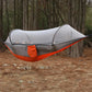 Red Outdoor Camping Hammock with Mosquito Net, Anti-Tip Nylon Fabric, Single/Double Person Quick-Setup Hammock