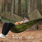 Red Outdoor Camping Hammock with Mosquito Net, Anti-Tip Nylon Fabric, Single/Double Person Quick-Setup Hammock