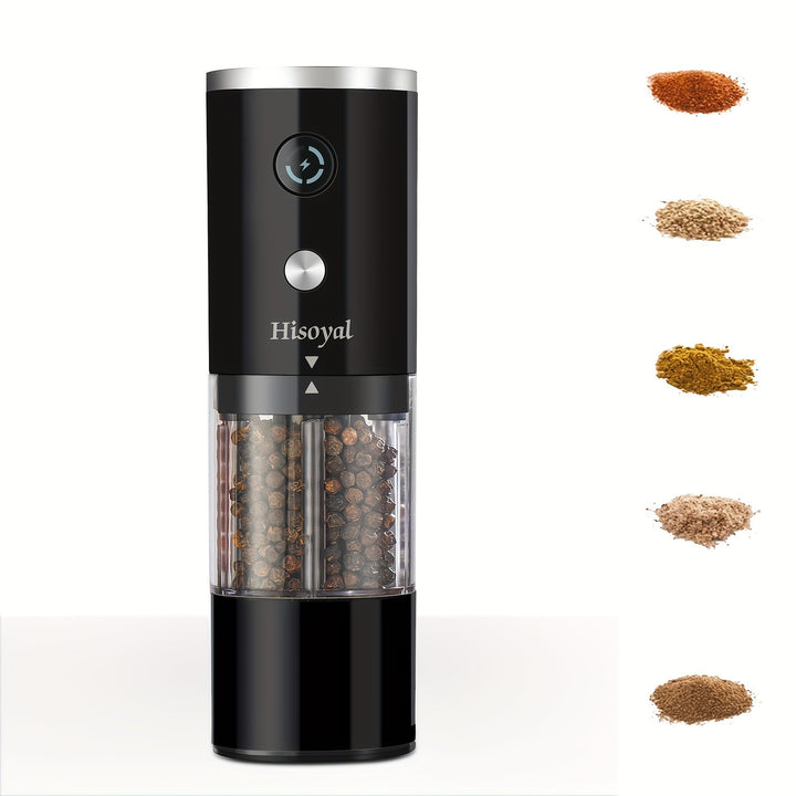 Electric Pepper Grinder, Automatic Gravity Spice Mill for Black Pepper, Sea Salt, Coffee Beans, and More