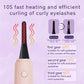 White Electric Heated Eyelash Curler, Portable Makeup Tool for Long-Lasting Lift and Style