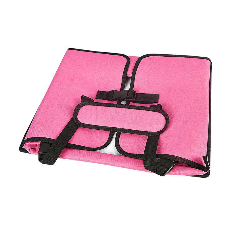 Pink Kids Travel Tray with Storage, Car Seat Organizer for Toys and Snacks