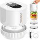 White Automatic Electric Mason Jar Vacuum Sealer - Compact Food Preservation Machine with Digital Display