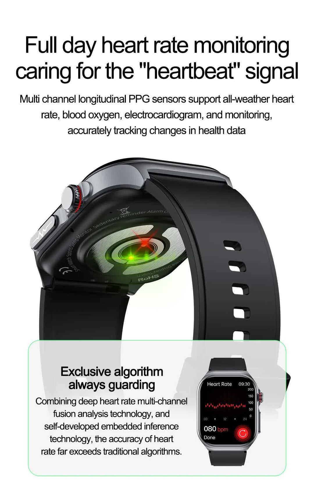 Red Smartwatch with Bluetooth Calling, ECG, Blood Pressure, Heart Rate, and Multi-Sport Modes