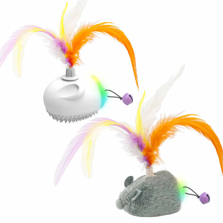 Interactive Cat Feather Toy with LED Lights – Smart Motion Pet Playmate